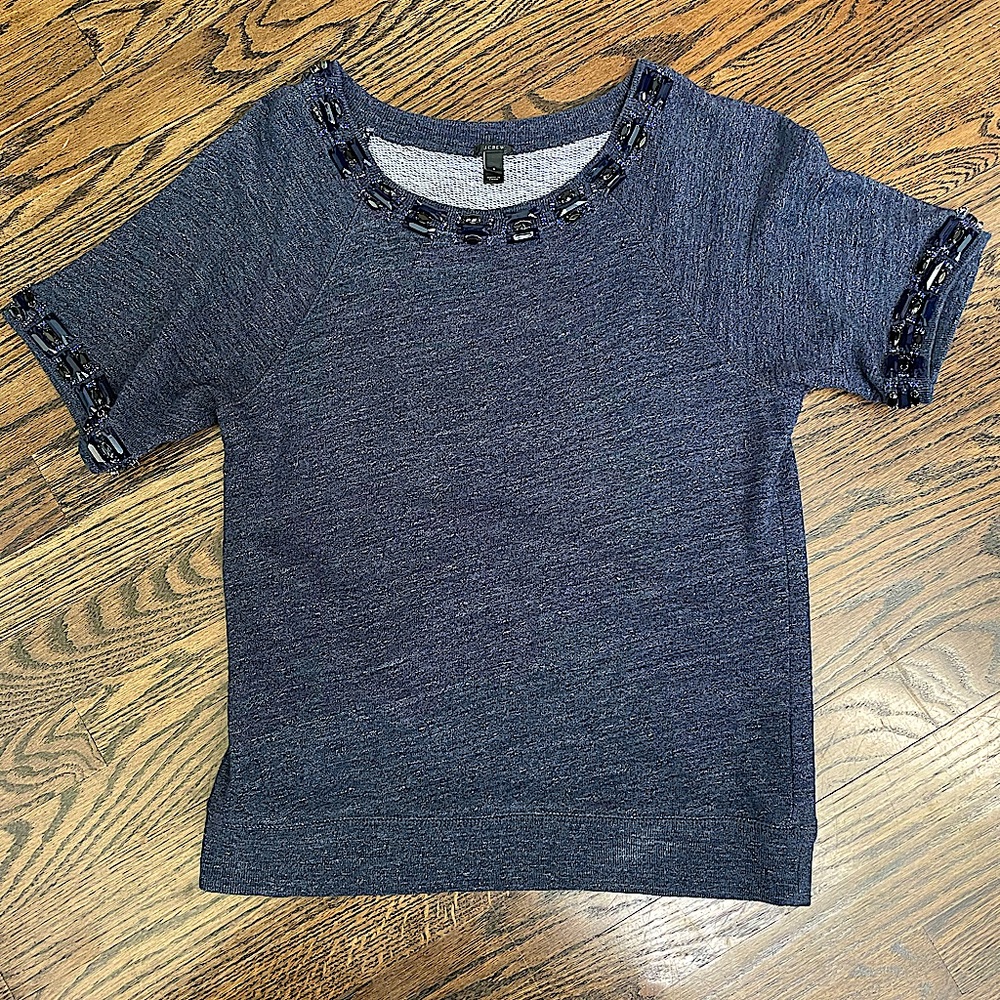 JCREW beaded sweatshirt top